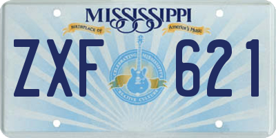 MS license plate ZXF621