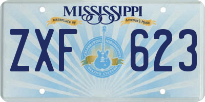 MS license plate ZXF623