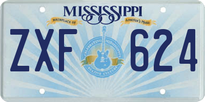 MS license plate ZXF624