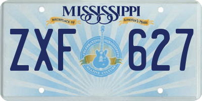MS license plate ZXF627