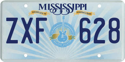 MS license plate ZXF628