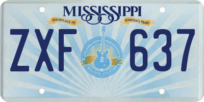 MS license plate ZXF637