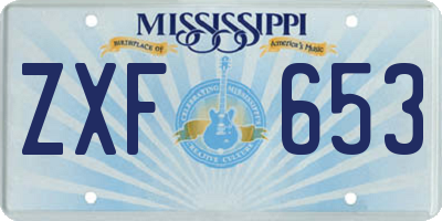 MS license plate ZXF653