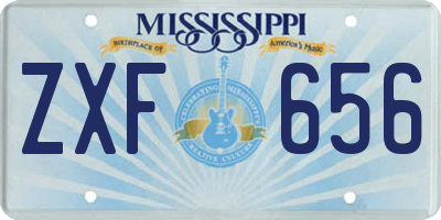 MS license plate ZXF656