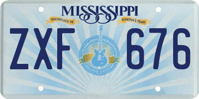 MS license plate ZXF676