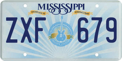MS license plate ZXF679