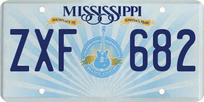 MS license plate ZXF682
