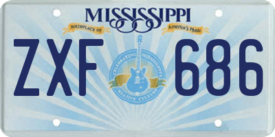 MS license plate ZXF686