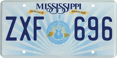 MS license plate ZXF696