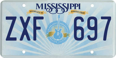 MS license plate ZXF697
