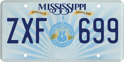 MS license plate ZXF699