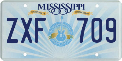 MS license plate ZXF709
