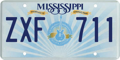 MS license plate ZXF711