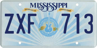 MS license plate ZXF713