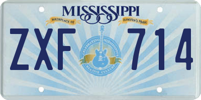 MS license plate ZXF714