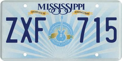 MS license plate ZXF715