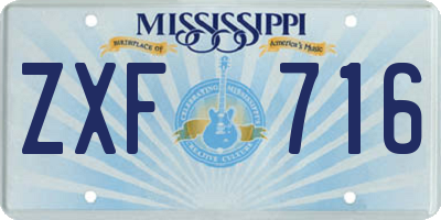 MS license plate ZXF716