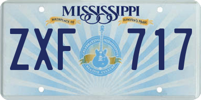 MS license plate ZXF717