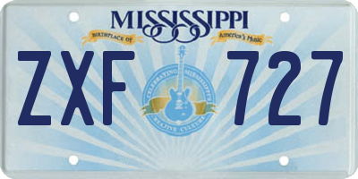 MS license plate ZXF727