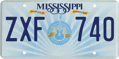 MS license plate ZXF740