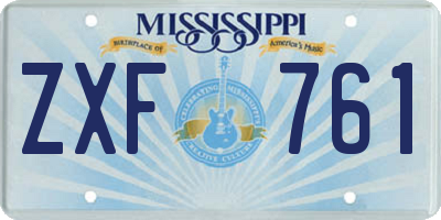 MS license plate ZXF761