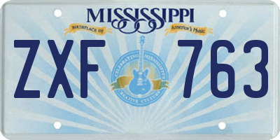 MS license plate ZXF763