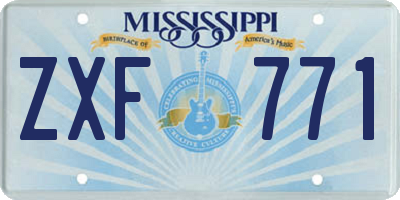 MS license plate ZXF771