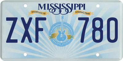 MS license plate ZXF780