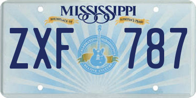 MS license plate ZXF787