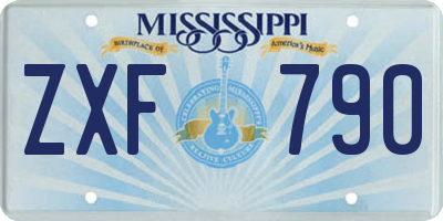 MS license plate ZXF790