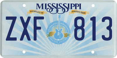 MS license plate ZXF813
