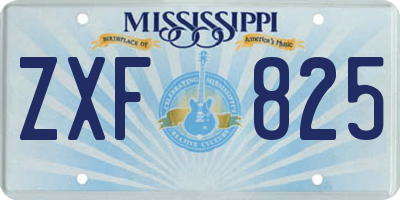 MS license plate ZXF825