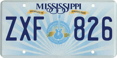 MS license plate ZXF826