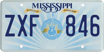 MS license plate ZXF846