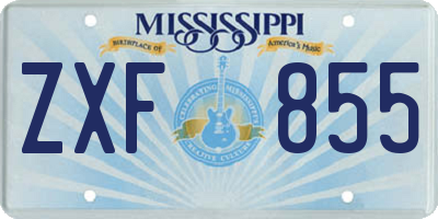 MS license plate ZXF855