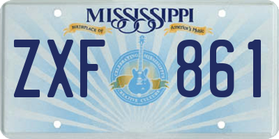 MS license plate ZXF861