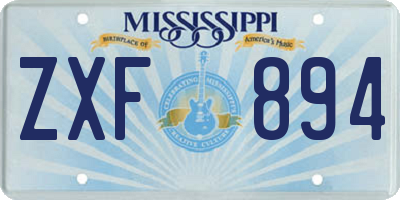 MS license plate ZXF894