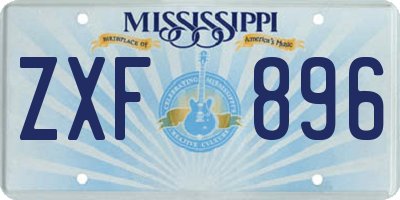 MS license plate ZXF896