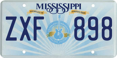 MS license plate ZXF898