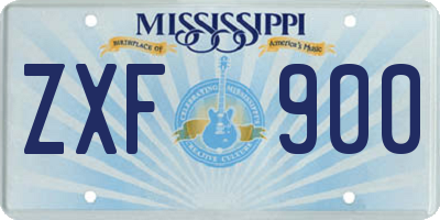 MS license plate ZXF900