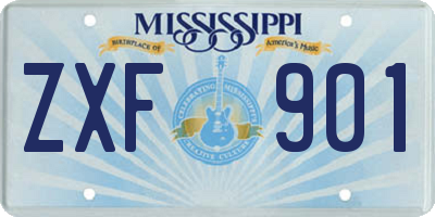 MS license plate ZXF901