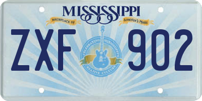 MS license plate ZXF902