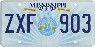 MS license plate ZXF903