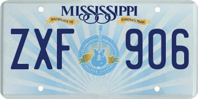 MS license plate ZXF906