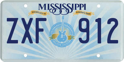 MS license plate ZXF912