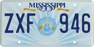 MS license plate ZXF946