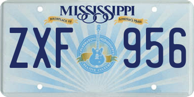 MS license plate ZXF956