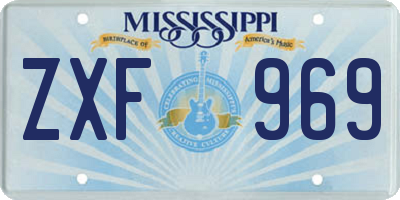 MS license plate ZXF969
