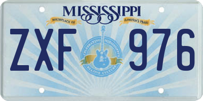 MS license plate ZXF976