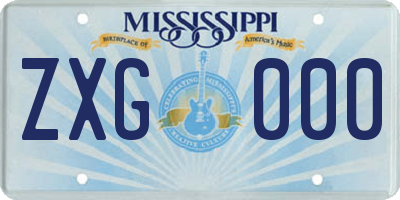 MS license plate ZXG000